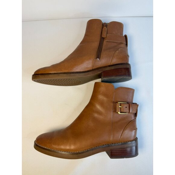 Cole Haan Hampshire Booties Women's Size 6.5B British Tan Leather Buckle Shoes - Picture 7 of 14